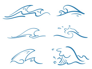 Obraz premium simple waves vector set