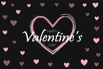 Happy Valentine's day background. Holiday black and pink style card design concept. Vector illusiration