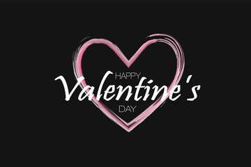 Happy Valentine's day background. Holiday black and pink style card design concept. Vector illusiration