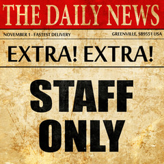 staff only, article text in newspaper