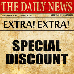 special discount, article text in newspaper