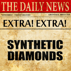 synthetic diamonds, article text in newspaper