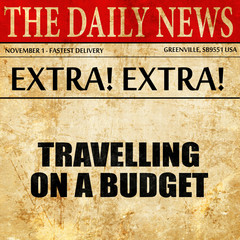 travelling on a budget, article text in newspaper