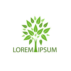 Obraz premium Logo of green tree or icon