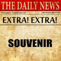 souvenir, article text in newspaper