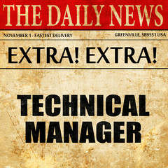 technical manager, article text in newspaper