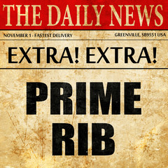 prime rib, article text in newspaper