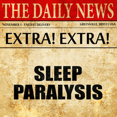 sleep paralysis, article text in newspaper