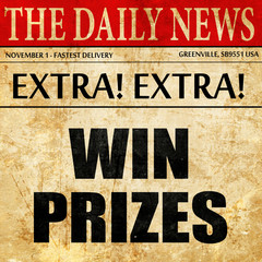win prizes, article text in newspaper