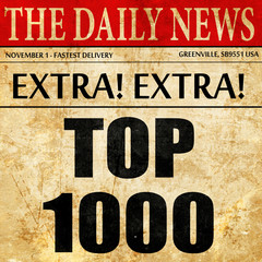 top 1000, article text in newspaper