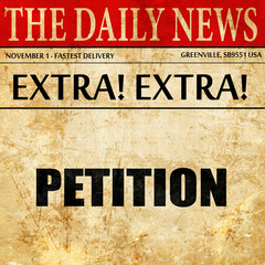 petition, article text in newspaper