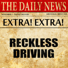 reckless driving, article text in newspaper