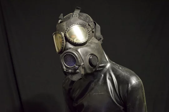 Rubber Suit + M17A1 Gas Mask Stock Photo | Adobe Stock