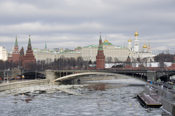 View of the Kremlin, the Kremlin Embankment and Moskva River

