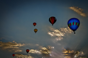 Hot Air Balloon takeoff at Sunset