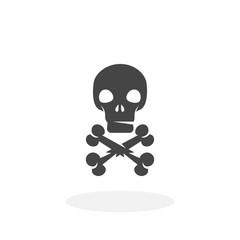 Skull and crossbones Icon. Vector logo on white background