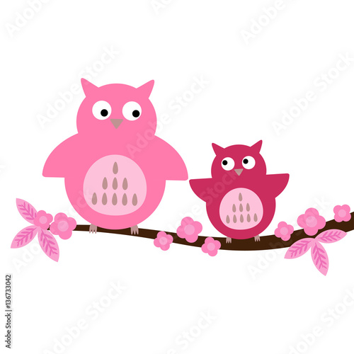 Download "Owl mom and baby" Stock image and royalty-free vector ...
