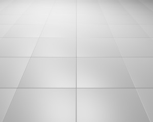 White floor tiles texture industrial background. 3D material design illustration.