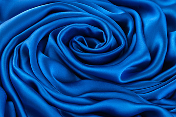 blue luxurious silk, wavy fabric