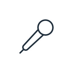 microphone thin line icon set on white background, audio, music, flat, minimalistic