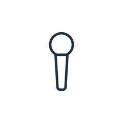 microphone thin line icon set on white background, audio, music, flat, minimalistic