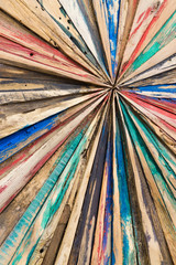Starlike wood planks. Painted and grinded texture background.
