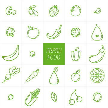 Vegetables and fruit background. Fresh food.