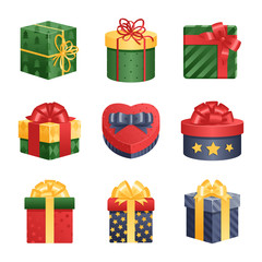 Gift box isolated present vector illustration.