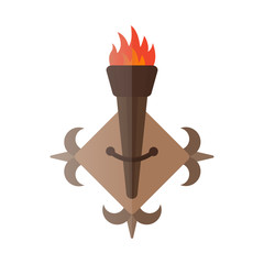 Fire torch victory champion flame icon vector illustration.