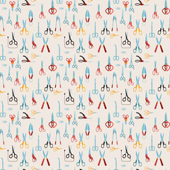 Scissors vector seamless pattern.