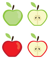 vector apples set