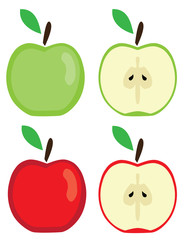 vector apples set