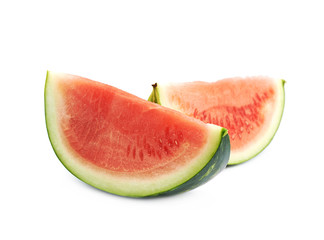 Couple watermelon slices isolated