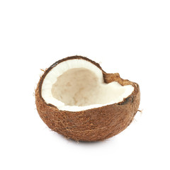 Single piece of a coconut isolated