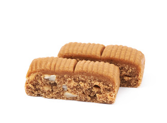Toffee confection bar isolated