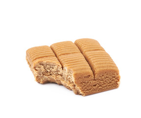 Toffee confection bar isolated