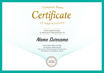 Certificate template vector, Diploma border