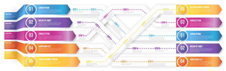 Infografics arrows, shuffled