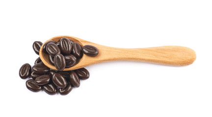 Pile of chocolate candies isolated