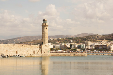 Old lighthouse at the Rethymno, Crete, Greece