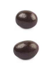 Single chocolate candy isolated