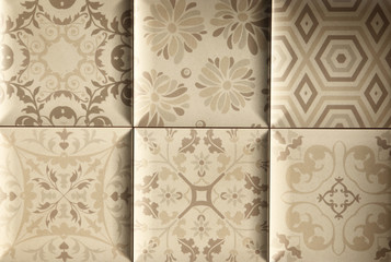 ceramic vintage tiles sample for a bathroom