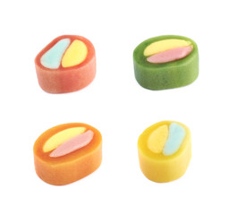 Single licorice candy isolated