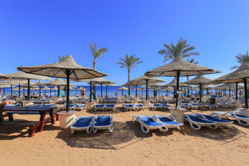 Fototapeta na wymiar Beach in Sharm El Sheikh resort in Egypt