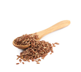 Pile of brown rice grains isolated