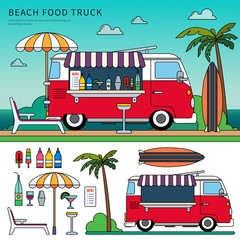 Food truck on the beach