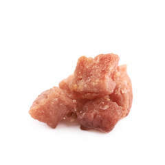 Pile of fried bacon bits isolated