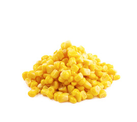 Pile of yellow corn kernels
