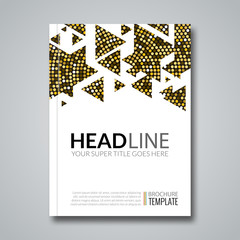 Golden flyer template design. Report or brochure layout