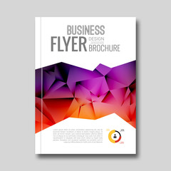 Colorful Business background triangle design. Cover Brochure Magazine flyer report geometric template layout info-graphic. Timeline, vector illustration